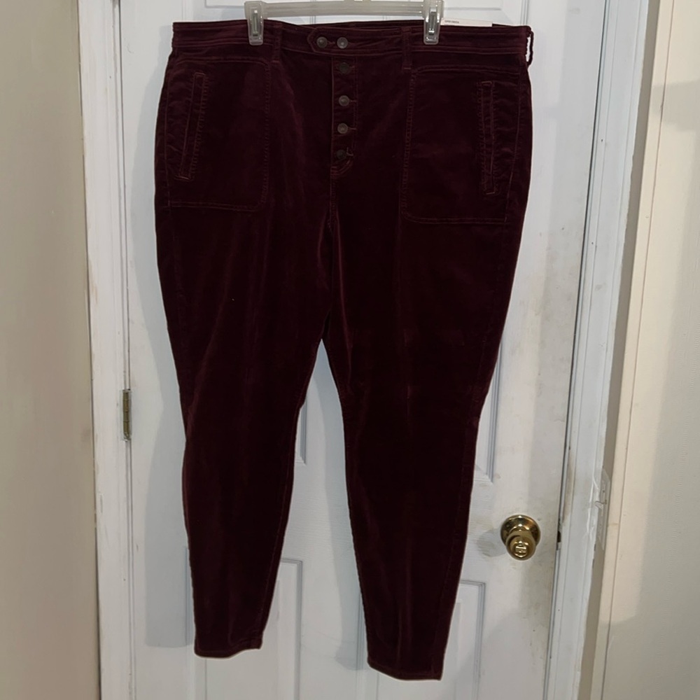 American Eagle Wine Corduroy Jeggings 24 NWT